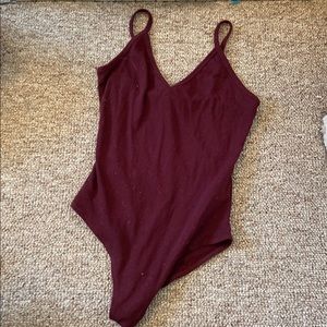 Maroon body suit
